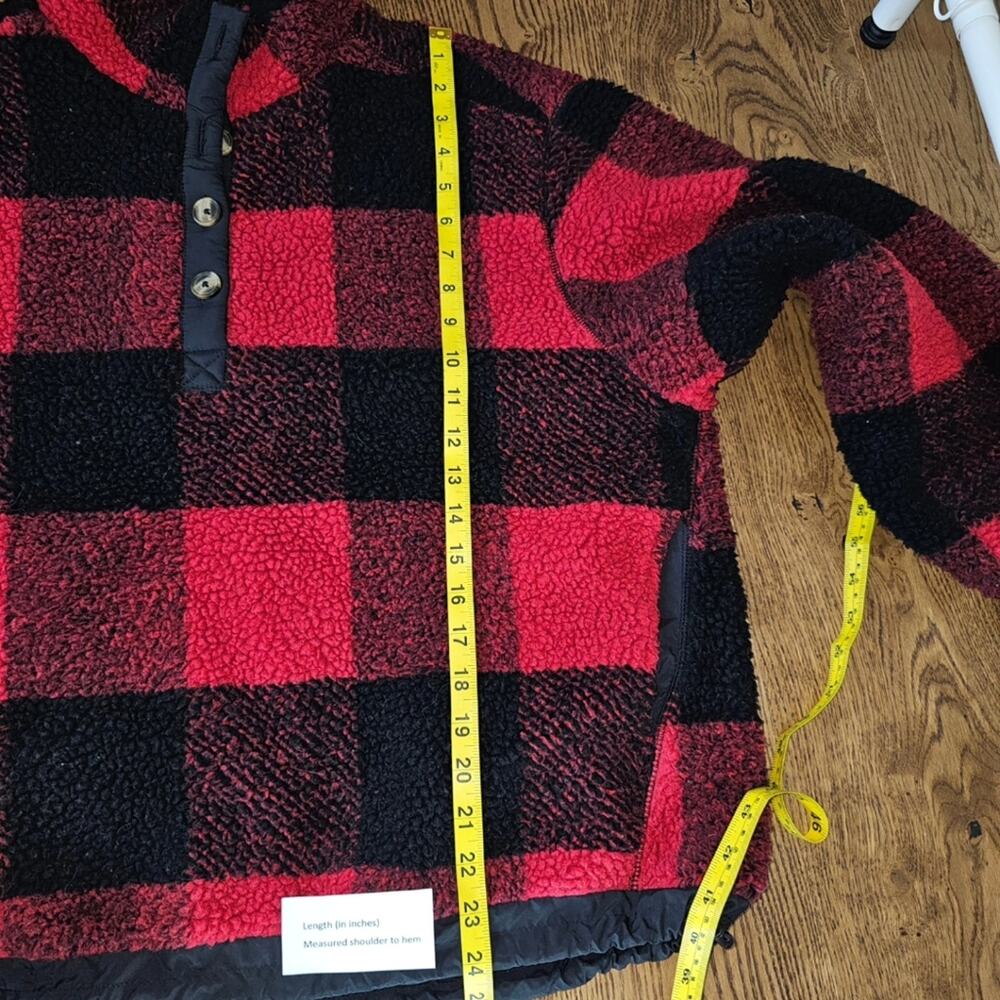 American Eagle Oversized Plaid Sherpa Jacket - Picture 8 of 9